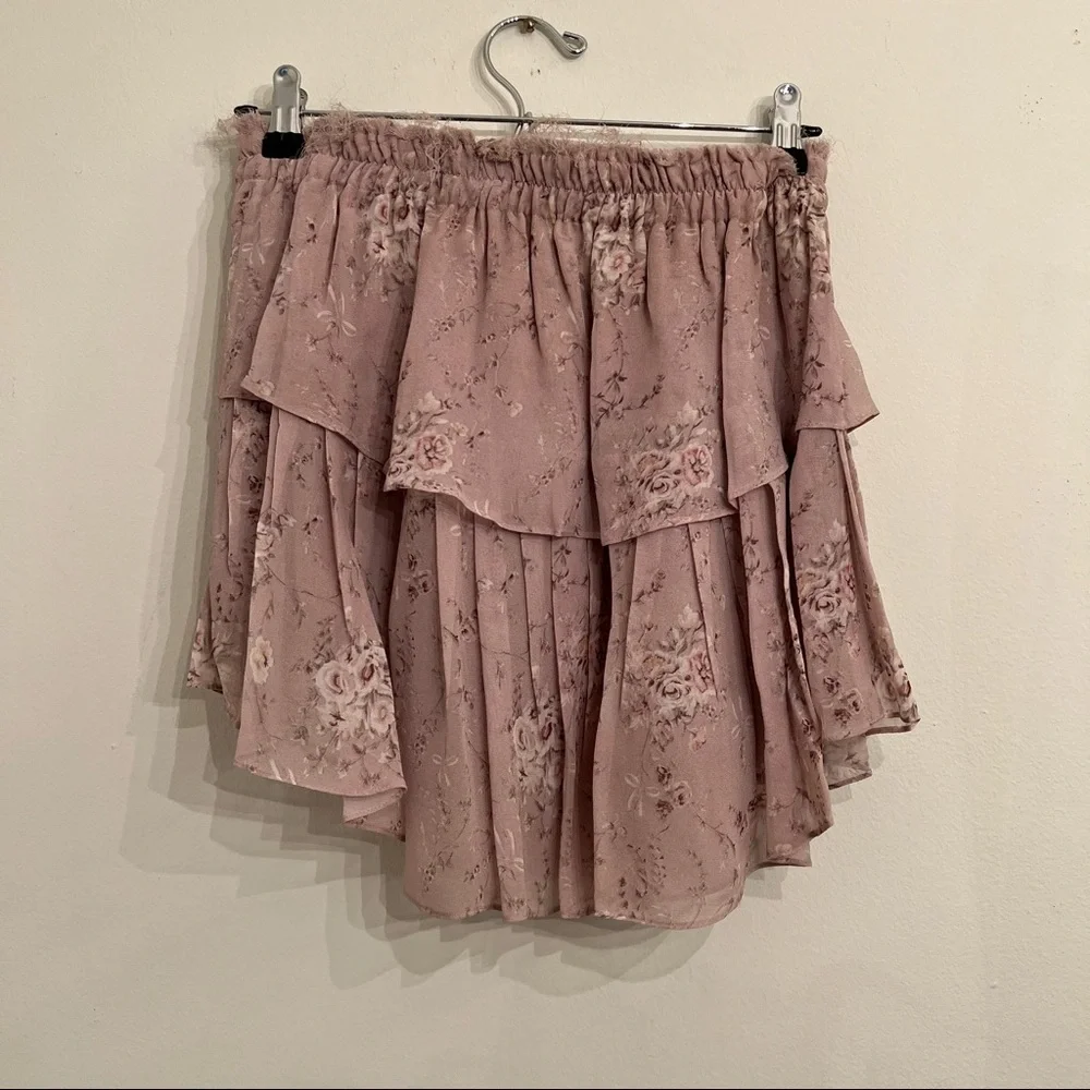 Love Shack Fancy Floral Skirt Medium